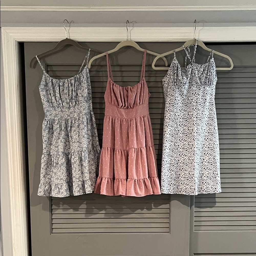 SHEIN Women's Dresses in Blue, Pink, and White